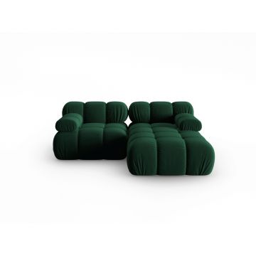 Coltar modular dreapta 3 locuri, Bellis, Micadoni Home, BL, 191x157x62 cm, catifea, verde bottle