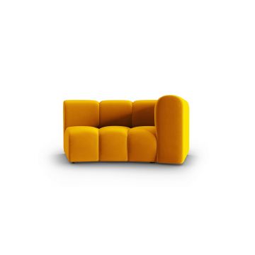 Modul canapea dreapta 1.5 locuri, Lupine, Micadoni Home, BL, 171x87x70 cm, catifea, galben