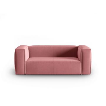 Canapea 2 locuri, Mackay, Cosmopolitan Design, 150x94x73 cm, catifea, roz somon