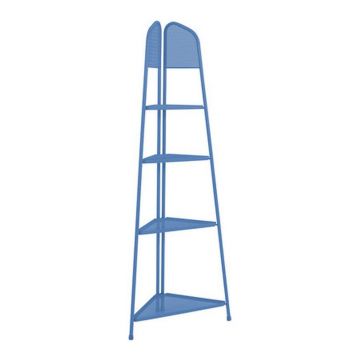 Etajeră metalică pe colț pentru balcon, înălțime 180 cm, albastru MWH - Garden Pleasure