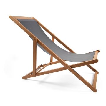 Șezlong de grădină pliabil din lemn de acacia gri Deck - Bonami Essentials