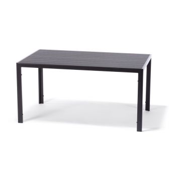 Masă de grădină cu blat artwood Bonami Selection Viking, 90 x 150 cm, negru