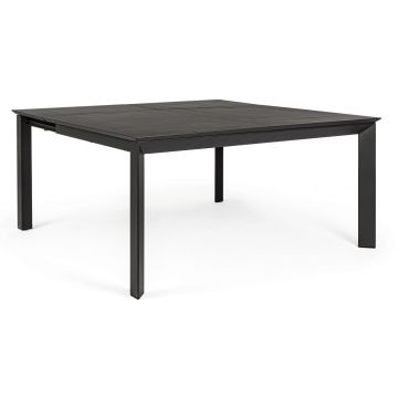 Masa extensibila pentru gradina/terasa Konnor, Bizzotto, 160 x 110/160 x 77.5 cm, aluminiu, carbune