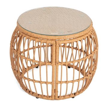 Măsuță auxiliară de grădină rotundă din ratan artificial ø 55,5 cm Vistdal - Bonami Essentials Măsuță auxiliară de grădină rotundă din ratan artificial ø 55,5 cm Vistdal - Bonami Essentials