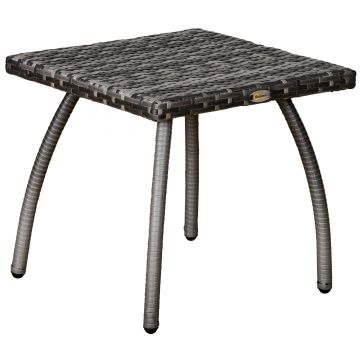Masa Outsunny din Ratan sintetic pentru Exterior, Gradina, Terasa Impermeabilă Gri 45x45x44cm | Aosom Romania Masa Outsunny din Ratan sintetic pentru Exterior, Gradina, Terasa Impermeabilă Gri 45x45x44cm | Aosom Romania