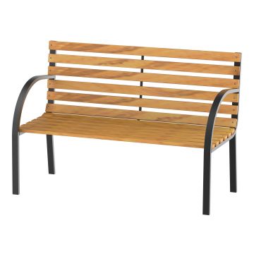 Outsunny Banca de Gradina sau Terasa cu 2 locuri, in Otel 122L x 60L x 80Hcm | Aosom Romania