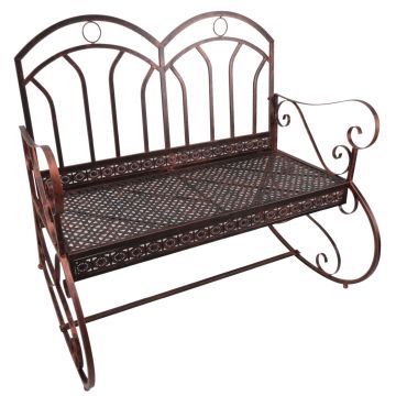 Banca metalica Balansor Outsunny cu 2 locuri, stil Vintage, Finisaj in Bronz | Aosom Romania