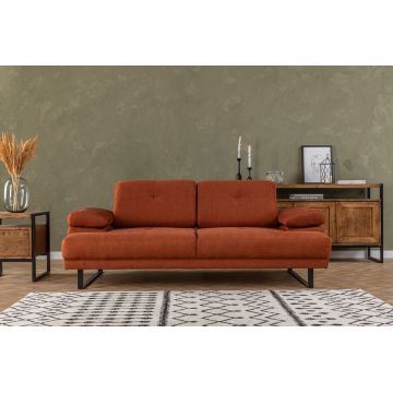 Canapea extensibilă cu 2 locuri, Artie, 560ARE1520, Lemn de fag / PAL, Portocaliu