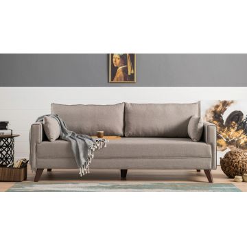 Canapea 3 locuri, Balcab Home, 825BLC1508, Lemn / MDF, Crem