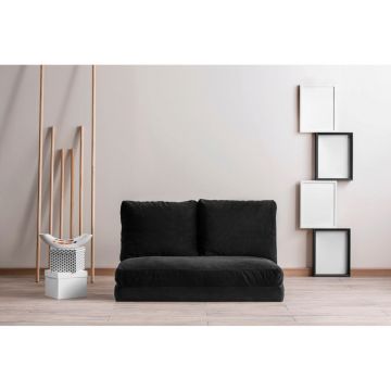 Canapea extensibilă cu 2 locuri, Futon, 859FTN1265, Metal , Negru