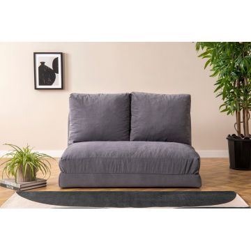 Canapea extensibilă cu 2 locuri, Futon, 859FTN1270, Metal , Gri