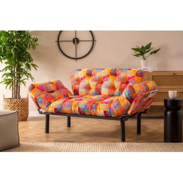 Canapea extensibilă cu 2 locuri, Futon, 859FTN2704, Metal, Multicolor Canapea extensibilă cu 2 locuri, Futon, 859FTN2704, Metal, Multicolor