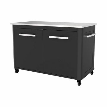 Cozze Modul bucatarie de exterior cu 2 usi, spatii depozitare si blat de lucru din inox Cozze negru 120 x 60 x 90 cm 90526