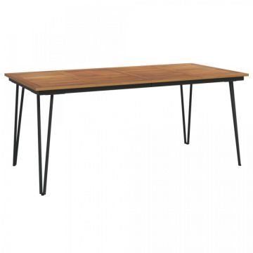 Masă grădină picioare formă ac de păr 180x90x75 cm, lemn acacia