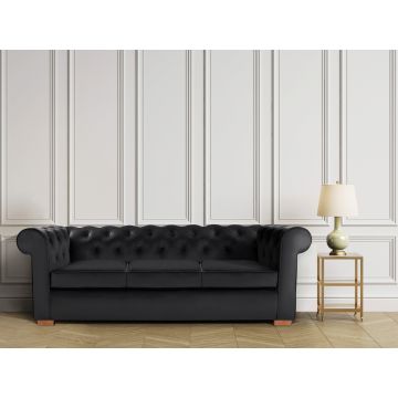 Canapea Oxford Chesterfield, 93x214x75 cm, 3 locuri, Graphite