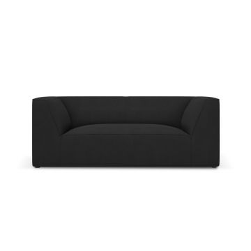 Canapea 2 locuri, Ruby, Micadoni Home, BL, 174x93x69 cm, poliester, negru