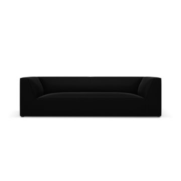 Canapea 3 locuri, Ruby, Micadoni Home, BL, 232x93x69 cm, catifea, negru