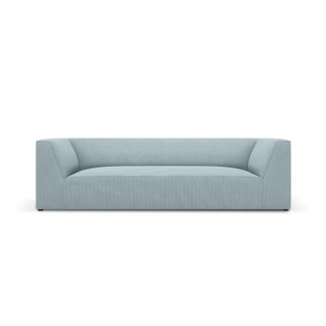 Canapea 3 locuri, Ruby, Micadoni Home, BL, 232x93x69 cm, velur, albastru deschis
