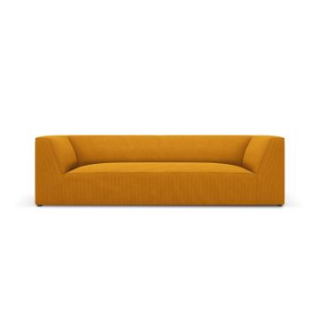 Canapea 3 locuri, Ruby, Micadoni Home, BL, 232x93x69 cm, velur, galben