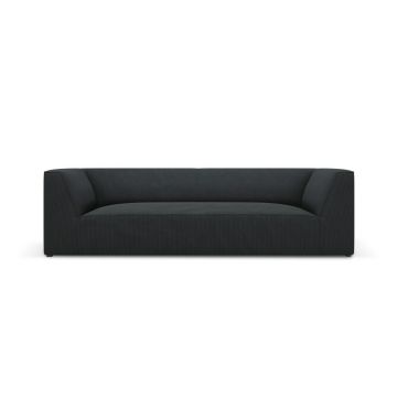 Canapea 3 locuri, Ruby, Micadoni Home, BL, 232x93x69 cm, velur, negru