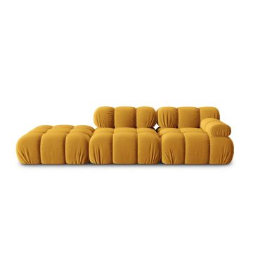 Canapea modulara 4 locuri, Bellis, Micadoni Home, BL, 282x94x63 cm, catifea, galben Canapea modulara 4 locuri, Bellis, Micadoni Home, BL, 282x94x63 cm, catifea, galben