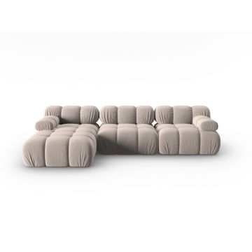 Coltar modular stanga 4 locuri, Bellis, Micadoni Home, BL, 285x157x63 cm, catifea, bej