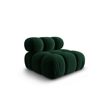 Modul canapea 1 loc fara cotiere, Bellis, Micadoni Home, BL, 94x94x63 cm, catifea, verde bottle