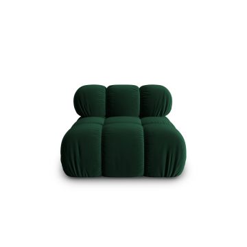 Modul canapea 1 loc fara cotiere, Bellis, Micadoni Home, BL, 94x94x70 cm, catifea, verde bottle