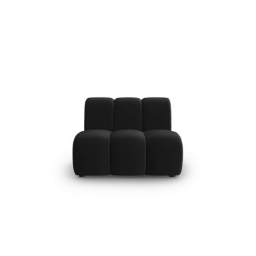 Modul canapea 1 loc fara cotiere, Lupine, Micadoni Home, BL, 90x87x70 cm, catifea, negru