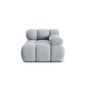 Modul canapea dreapta 1 loc, Bellis, Micadoni Home, BL, 94x94x70 cm, catifea, albastru deschis