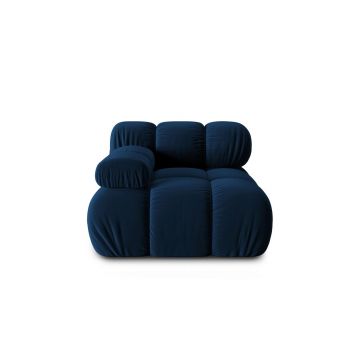 Modul canapea stanga 1 loc, Bellis, Micadoni Home, BL, 94x94x63 cm, catifea, albastru regal
