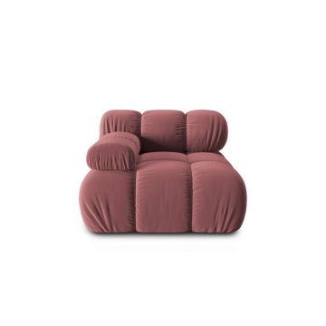 Modul canapea stanga 1 loc, Bellis, Micadoni Home, BL, 94x94x63 cm, catifea, roz