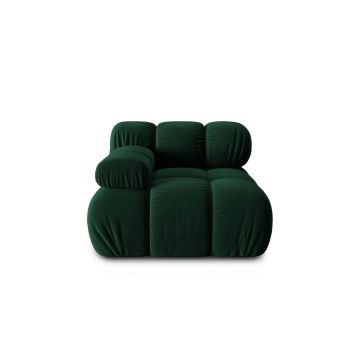 Modul canapea stanga 1 loc, Bellis, Micadoni Home, BL, 94x94x63 cm, catifea, verde bottle