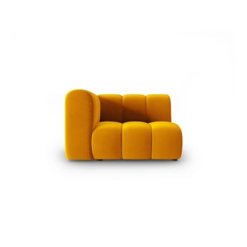 Modul canapea stanga 1 loc, Lupine, Micadoni Home, BL, 114x87x70 cm, catifea, galben