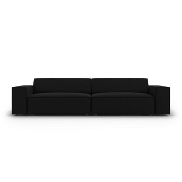 Canapea 3 locuri, Jodie, Micadoni Home, BL, 204x102x70 cm, catifea, negru