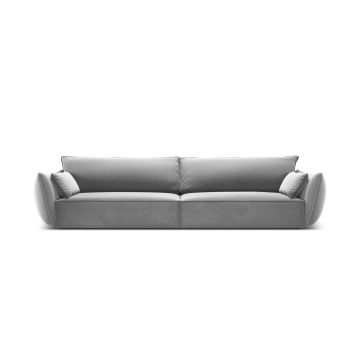 Canapea 4 locuri, Kaelle, Micadoni Home, BL, 248x110x85 cm, catifea, gri