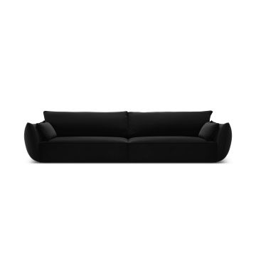 Canapea 4 locuri, Kaelle, Micadoni Home, BL, 248x110x85 cm, catifea, negru