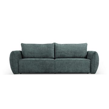 Canapea extensibila 3 locuri, Kaelle, Micadoni Home, BL, 244x97x91 cm, poliester chenille, albastru petrol