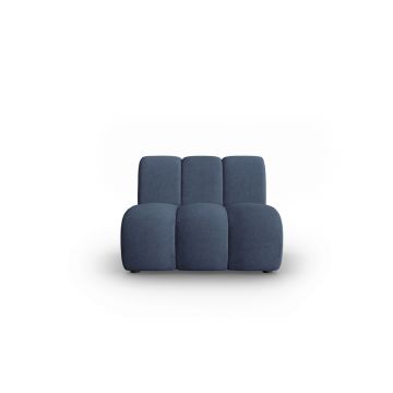 Modul canapea 1 loc fara cotiere, Lupine, Micadoni Home, BL, 90x87x70 cm, poliester chenille, albastru