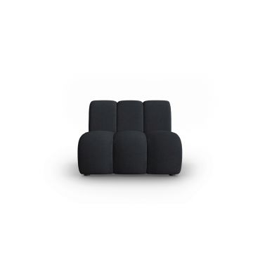 Modul canapea 1 loc fara cotiere, Lupine, Micadoni Home, BL, 90x87x70 cm, poliester chenille, negru
