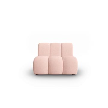 Modul canapea 1 loc fara cotiere, Lupine, Micadoni Home, BL, 90x87x70 cm, poliester chenille, roz