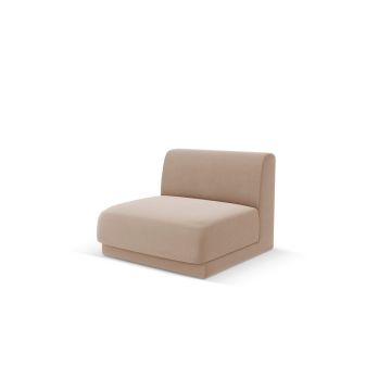 Modul canapea 1 loc fara cotiere, Miley, Micadoni Home, BL, 85x75x74 cm, catifea, cappuccino