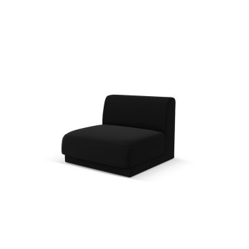 Modul canapea 1 loc fara cotiere, Miley, Micadoni Home, BL, 85x75x74 cm, catifea, negru