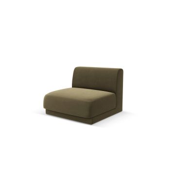 Modul canapea 1 loc fara cotiere, Miley, Micadoni Home, BL, 85x75x74 cm, catifea, verde