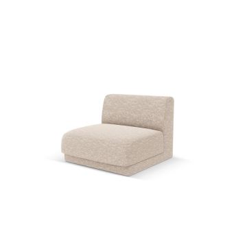 Modul canapea 1 loc fara cotiere, Miley, Micadoni Home, BL, 85x75x74 cm, poliester chenille, bej