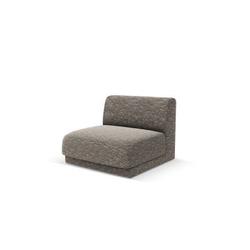 Modul canapea 1 loc fara cotiere, Miley, Micadoni Home, BL, 85x75x74 cm, poliester chenille, gri