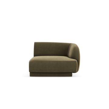 Modul canapea dreapta 1 loc, Miley, Micadoni Home, BL, 92x85x74 cm, catifea, verde