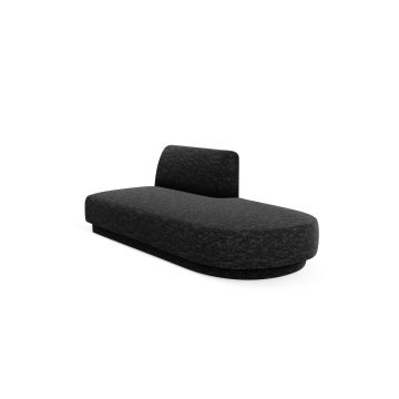 Modul canapea dreapta 2 locuri, Miley, Micadoni Home, BL, 158x85x74 cm, poliester chenille, negru
