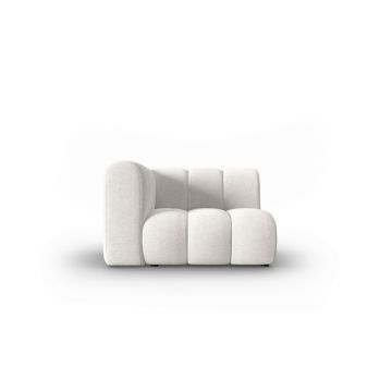 Modul canapea stanga 1 loc, Lupine, Micadoni Home, BL, 114x87x70 cm, poliester chenille, alb