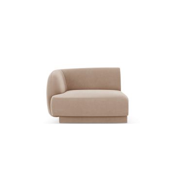 Modul canapea stanga 1 loc, Miley, Micadoni Home, BL, 92x85x74 cm, catifea, cappuccino